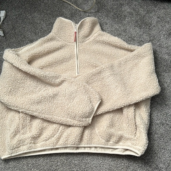 Cropped Sherpa Sweatshirt - Cream - Picture 1 of 3